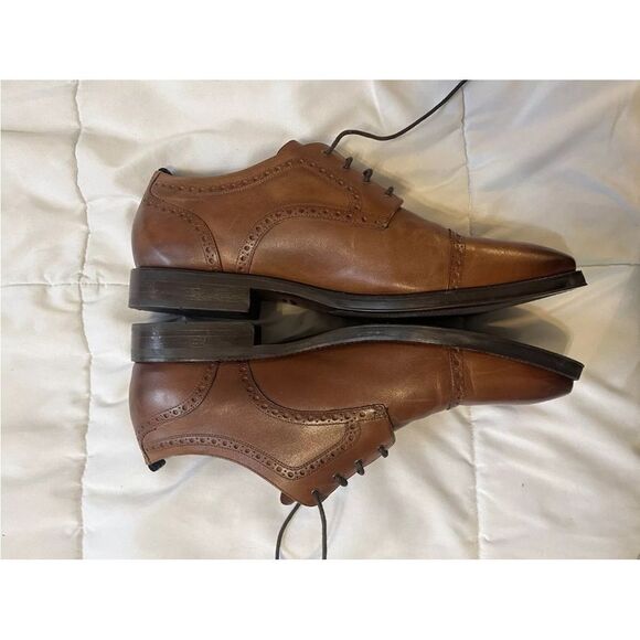 Cole Haan Men's Wayne Cap Toe Oxford Brogue Shoes British Tan 13 - Picture 7 of 10